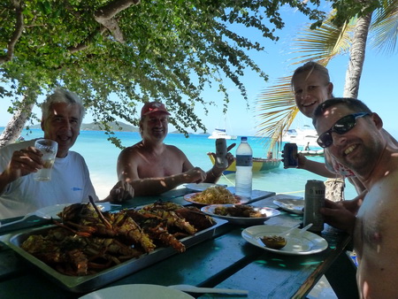 Lobsteressen in den Cays