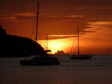 Sonnenuntergang in den Cays